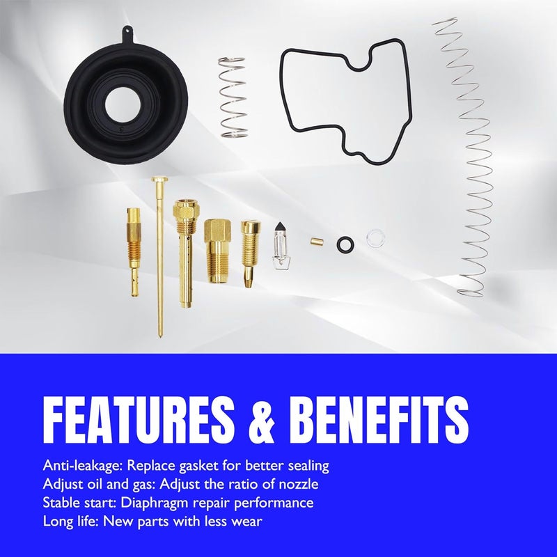 OXCANO 2 PACK Carburetor Carb Rebuild Repair Kits with Diaphragm Compatible with Kawasaki Brute Force 650 KVF650D 4x4 2005-2013, Brute Force 650 KVF650E 4x4 2005-2009, Prairie 650 KVF650A KVF650B - Image 5